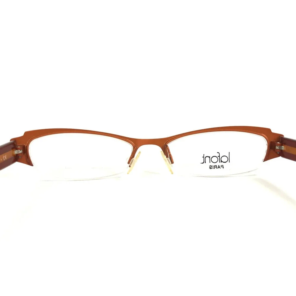 Jean Lafont Eyeglasses Frames TOPAZE 945 Brown Orange Cat Eye Half Rim 50-17-140